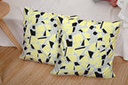 CAPSCEOLL 2PCS Gray Yellow Soft Throw Pillow Covers 20X20Inch Abstract Autumn Art Black Yellow and Grey Geometry Scraps Covers for Throw Pillows for Bedroom Sofa Living Room