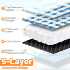 TigeJoy Extra Large Picnic Blanket Waterproof Foldable 80''x100'', Outdoor Picnic Mat Beach Blanket Sandproof for Park, Grass, Travel, Hiking, Camping Essentials, Gingham Picnic Blanket