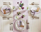 Solino Home Linen Lilac Table Runner 132 Inches Long - 100% Pure Linen Extra Long Table Runner 14 x 132 Inch for Fall, Autumn, Thanksgiving, Christmas - Classic Hemstitch