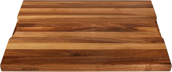 CONSDAN Wood Cutting Board for Kitchen, 16 x 12, USA Grown Solid Black Walnut Hardwood, Edge Grain, Chopping Board, Butcher Block with Juice Groove, Prefinished with Food-Safe Oil, 3/4" Thick
