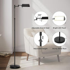 SUNMORY Dimmable LED Pharmacy Floor Lamp, Adjustable Floor Lamp for Living Room with 350° Swing Arm, Touch & Remote Control, 16W Bright Standing Task Lamp for Reading Sewing Crafting