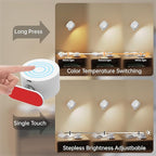 Romote LED Wall Sconce - Rechargeable Wall Light, 3 Colors & 3 Brightness Levels, 360째 Magnetic Rotating Head, Bedside Reading Lamp, Easy Install Battery Operated Wall Lamp Black Pack of 2