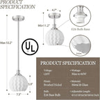 Milk Glass Pendant Lights Kitchen Island 2 Pack, 7.3" Brushed Nickel Modern Pendant Light Fixtures with Rods, Globe Hanging Lighting for Kitchen Sink Bathroom Dining Room, E26 Base