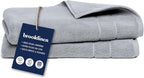 Brooklinen Super-Plush Turkish Cotton Hand Towels Set of 2 Cotton, 820 GSM, Highly Absorbent, Machine Washable, Perfect for Home & Bathroom (20"x30", Smoke Gray)