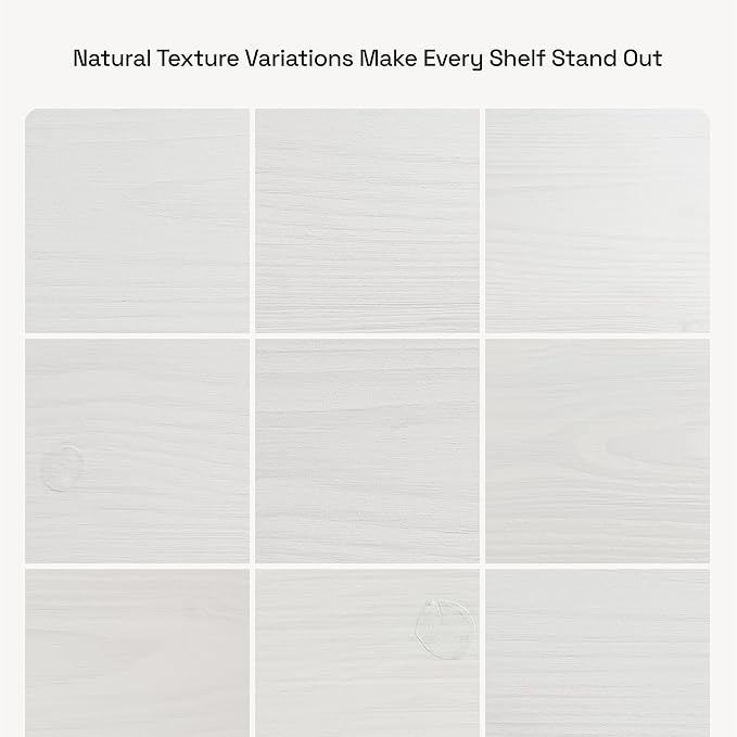 BAOBAB WORKSHOP Wood Floating Shelves for Wall White - Bathroom Floating Shelves White - Small Wall Mounted Shelf White for Bedroom Kitchen Living Room - 16D x 6.7W Inch, Set of 2