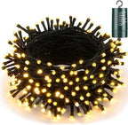 Joomer Battery Christmas Lights, 66ft 200LED Fairy Lights Battery Operated Timer 8 Modes Waterproof for Outdoor Home Garden Party Holiday Christmas Trees Decoration (Warm White)