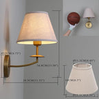 Phansthy Hardwired Wall Sconce Light Set of 2, Linen Fabric Shade Indoor Wall Lamps, Wall Decor Lightings Set of Two for Living Room, Bedroom, Hallway, Vanity Mirror (Antique Gold 2 Pack)