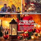 Christmas Snow Globe Lantern Christmas Decorations, Xmas Gifts Christma Vintage Home Decor Indoor,Sparkling with Music 6H Timer, Holiday Party Gifts (Santa Claus Red)