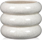 Ceramic Planter Pot, 6 Inch Bubble Planter with Drainage Hole, Large Flower Planter Pots for Indoor Plants Outdoor, Home Office Modern Décor(Creamy White)