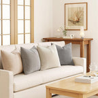MIULEE Boho Farmhouse Decorative Pillow Covers 20x20 Inch Set of 4 Rustic Modern Home Decor Couch Throw Pillows Corduroy Pillowcases for Sofa Living Room Bed Neutral