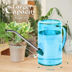 Small Plastic Watering Can - for Home Garden - with Long Spout - 1/4 Gallon - 34 Oz - Sky Blue