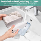 Boperzi Electric Toothbrush Holder for Bathroom Organizer Countertop, Detachable Anti-Slip Toothpaste Storage Caddy 6 Slots White Marble with Drainage Holes for Makeup Brush Razor Stand