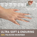 Gray Bathroom Rugs 18x24, Non Slip Washable Bath Mats,Super Soft Microfiber Bathroom Mats, Plush Fluffy Absorbent Bath Rugs for Sink Tub Basin Shower Floor