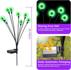 ASMAD Halloween Decorations Outdoor Solar Scary Eyeball Lights, 4Pack 32LEDs Green Eyeball Swaying Firefly Light, Waterproof Halloween Path Lights for Garden/Yard/Patio/Party Decor