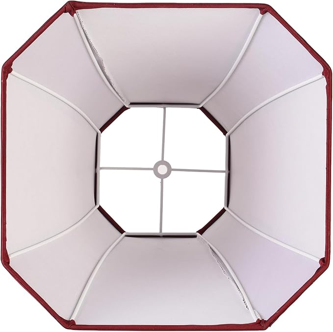 2 Pcs Wine Red Square Cute Lamp Shades Octagonal Faux Silk Lampshade Replacement Medium Lampshade 6.5×13×10.6IN(Spider) Vintage Lamp Shade for Table & Floor Lamp - Easy Assembly