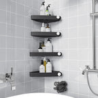 Sotfamily Shower Caddy Corner, 4 Pack Adhesive Corner Shower Shelves for Bathroom Organizers and Storage, Rust Free Plastic Rack for Bathroom Accessories & Decor, Black