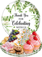 3Pcs Thank You Melamine Serving Tray 10 Inch Round Serving Platters Thank You for Celebrating with Us Food Tray for Wedding Birthday Baby Shower Party Favor Supplies