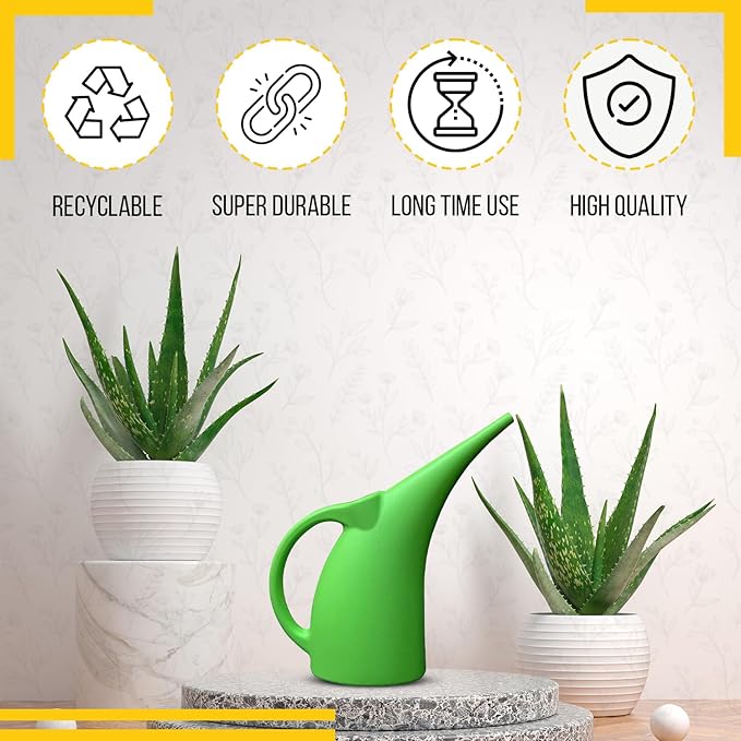 KP KOOL PRODUCTS 1/2 Gallon Green Watering Can – Small Plastic Plant Waterer for Indoor & Outdoor Use – Lightweight Garden Tool with Easy Pour Spout – Ideal for Flowers, Herbs & Lawns – 1 Pack