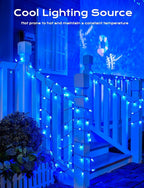Brightown Solar Operated C6 Strawberry String Lights, 22.64ft 50 LEDs Blue LED Christmas Fairy Lights, Solar Christmas Lights Outdoor, Christmas Decorations for Christmas Tree, Garden Decor