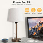 Brown Bedside Lamps for bedrooms Set of 2 - Nightstand Bedroom Lamp with USB C Port and AC Outlet Charging, 3 Way Dimmable Touch Control Small Bed Side Table Lamp, Nightstand Light for Kids