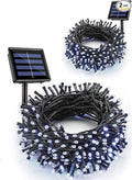 Flacchi Christmas Lights Solar 2 Pack Total 144ft 400 LED 8 Modes Outdoor String Lights Waterproof Solar Fairy Lights for Garden, Patio, Fence, Balcony,Backyard, Outdoors (White)