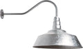 Steel Lighting Co. Redondo Barn Light | Outdoor Wall Mounted | 20 inch Dome | 23 inch Gooseneck | Large Farmhouse Warehouse Light Made in America | Galvanized Exterior/Galvanized Interior