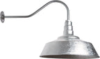 Steel Lighting Co. Redondo Barn Light | Outdoor Wall Mounted | 20 inch Dome | 23 inch Gooseneck | Large Farmhouse Warehouse Light Made in America | Galvanized Exterior/Galvanized Interior
