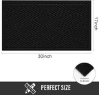 Durable Front Door Mat, Absorbent Muddy Dirt Resist Welcome Door Mats Outdoor Indoor, Stain and Fade Resistant, Non-Slip Rubber Backing Low Profile Doormat for Entryway, 30×17, Black