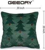 GEEORY Christmas Pillow Covers 20x20 Inch Set of 2, Christmas Decorations Xmas Tree Soft Plush Fluffy Faux Fur Decorative Throw Pillows Farmhouse Winter Cushion Case Green Brown GC033-20