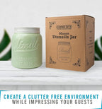 Comfify Wide Mouth Mason Jar Utensil Holder Decorative Kitchenware Organizer Crock, Dishwasher Safe - Kitchen Caddy Green, Large Size 7" Hight