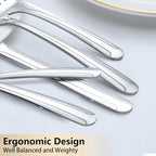 Pleafind 60-Pcs Silverware Set Service for 12, Premium Stainless Steel Flatware Set, Include Forks Spoons and Knives Set, Mirror Polished Cutlery Utensil Set for Home Restaurant, Dishwasher Safe