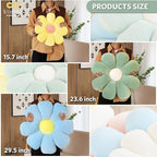 Sioloc Flower Shaped Throw Pillow, Butt Cushion, Floor Pillow,Seating Cushion, Room Decor & Plush Pillow for Bedroom Sofa Chair(Green,15.7'')