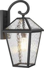 Outdoor Lights Fixtures Wall Mount, Outdoor Wall Lantern with Water Ripple Glass, Waterproof Outside Exterior Wall Sconce Lights Fixture for House, Front Porch, Patio, Medium, Matte Black