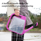 6L Foldable Clear Plastic Watering Can with Rotating Nozzle Long Spout Ideal for Indoor and Outdoor Gardening - Purple