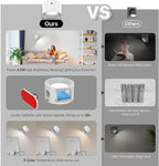 Romote LED Wall Sconce - Rechargeable Wall Light, 3 Colors & 3 Brightness Levels, 360째 Magnetic Rotating Head, Bedside Reading Lamp, Easy Install Battery Operated Wall Lamp Black Pack of 2