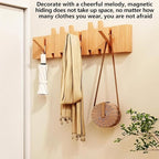 Wall Mounted Piano Key Hanger | Flip Style Hook | Entrance Wall Art Hook, Made of Oak Wood (3 Times Painted, 4 Times Polished) (Beech, 12Hooks)
