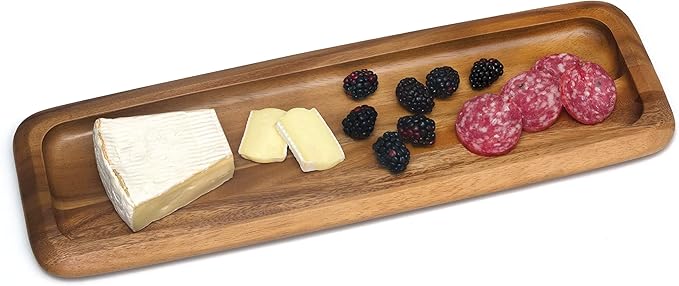 Lipper International Acacia Narrow Serving Tray for Sushi or Cheese, 18.25" x 6.13" x 0.75"