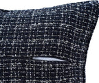 Luxury Tweed & Chenille Throw Pillow Covers – Set of 2 (18" x 18") with Soft and Luxurious Textures Decorative Throw Pillows for Couch, Bed, and Home Decor (Black)