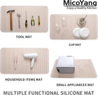 Silicone Dish Drying Mat for Multiple Usage,Easy clean,Eco-friendly,Heat-resistant Silicone Mat for Kitchen Counter or Sink,Refrigerator or Drawer Liner Tapioca 4XL 32 inches x 18 inches