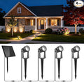 ZYAN Solar Landscape Spotlights Outdoor, Auto On/Off & IP65 Waterproof, 6W Solar & USB-C Powered 2700K Warm White LED Spot Lights for Garden, Pathway, Tree, Yard (4 Pack)