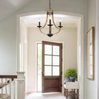 Farmhouse Chandelier for Dining Room 3-Light 19" Wide Adjustable Kitchen Island Pendant Lighting, Rustic Hanging Light Fixture for Entryway Foyer Bedroom Living Room,