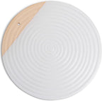 Premium Ceramic Serving Platter, White - 12” Round - Dishwasher Safe, Oven Safe Appetizer Tray for Entertaining - Large Charcuterie Cheese Board Serving Dish Gift - Pizza Stone