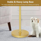 Boho Gold Crystal Floor Lamp, 3 Lights Vintage Dimmable Standing Lamp with Amber Crystal Shade, Dimmer Switch, Mid Century Modern Tree Lamp, 65IN Brass Tall Corner Lamps for Living Room Bedroom