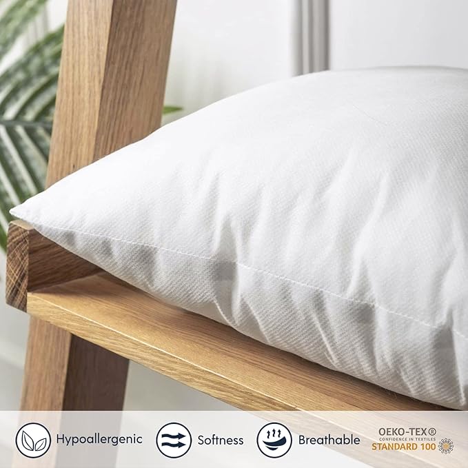 Phantoscope 16 x 16 Outdoor Pillow Inserts - Outdoor Pillows Water Resistant Polyester Throw Pillow Inserts Hypoallergenic Square Couch Sham Cushion Stuffer - 16 Inches, 4 Count (Pack of 1)