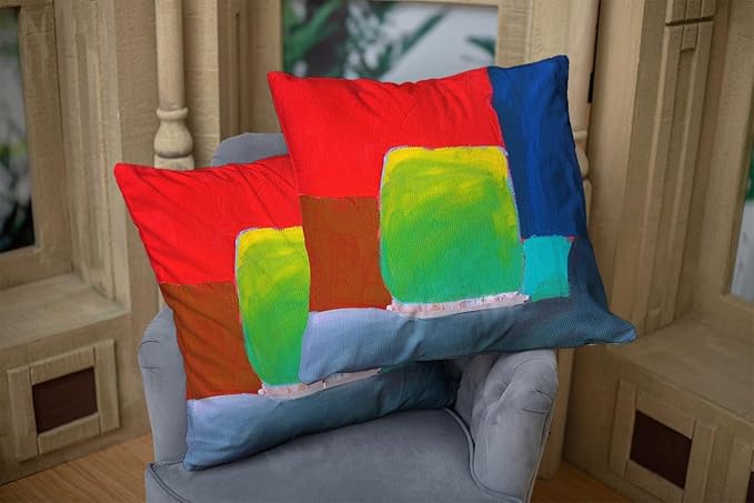 CAPSCEOLL Pillowcase Covers Abstract Original Contemporary Red Blue Green Painting 16X16 Inch Set of 2 Washable Pillow Covers for Bedroom Car Living Room Pillowcases