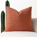 MIULEE Fall 24x24 Inch Textured Boucle Throw Pillow Cover Burnt Orange Accent Solid Eruo Sham Pillow Case Decorative Soft Pack of 1 Couch Cushion Chair Sofa Bedroom Livingroom Home Decor