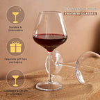 MICHLEY Floating Wine Glasses for Pool 18 OZ Unbreakable Tritan Plastic Stemmed Red Wine Glasses Ideal for Beach Bar Camping Dishwasher Safe, Set of 4