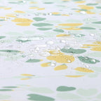 90 Inch Fabric Shower Curtain, Extra Long Yellow and Sage Green Floral Shower Curtains for Bathroom, Waterproof Bathroom Curtains, 72" W x 90" H
