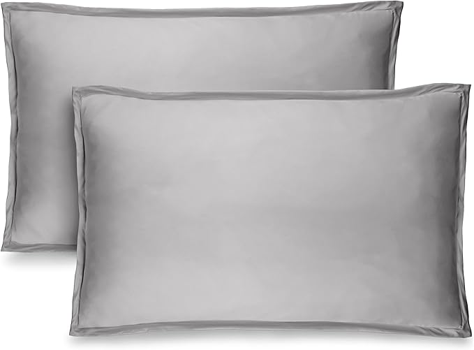 Bare Home King Pillow Sham Covers - Set of 2 - Premium 1800 Ultra-Soft Microfiber - Double Brushed - Stain & Fade Resistant - Bed Pillow Shams - Pillows Not Included (Set of 2, Light Grey)