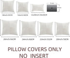 Fancy Homi 2 Packs Cream White Big Decorative Throw Pillow Covers 24x24 Inch for Living Room Couch Bed, Farmhouse Boho Home Decor, Soft Corss Corduroy Patchwork Accent Square Cushion Case 60x60 cm